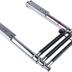 Stainless Steel Marine Boat Ladder, Folding Telescoping Swim Deck Ladder, Extendable Step Boat Accessories for Boat & Yacht, Supports 1190lbs